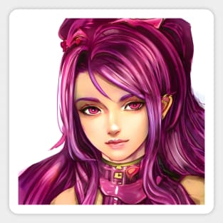 Pink Hair Anime Girl Magnet